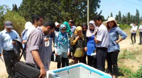Public institutions, associations, engineers, students and doctoral students visiting the site of treated wastewater of Oued Sohuil, Tunisia.